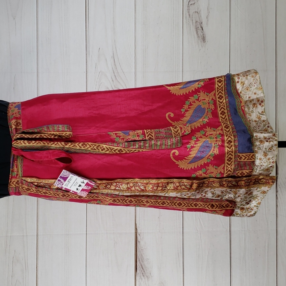 Darn Good Yarn Sari Silk Wrap Skirt Ankle XL/Plus